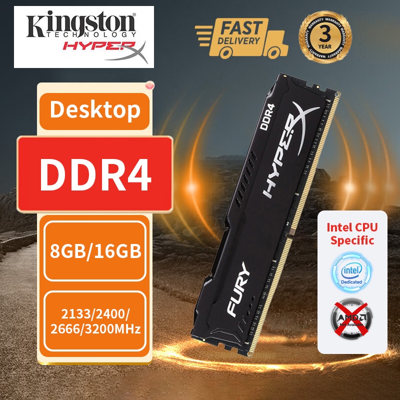【จัดส่งจากกรุงเทพฯ】แรม เดสก์ท็อป RAM DDR4 Intel เฉพาะ Kingston Hyperx Ram 8GB 16GB PC Memory 2400 2666 3200MHz
