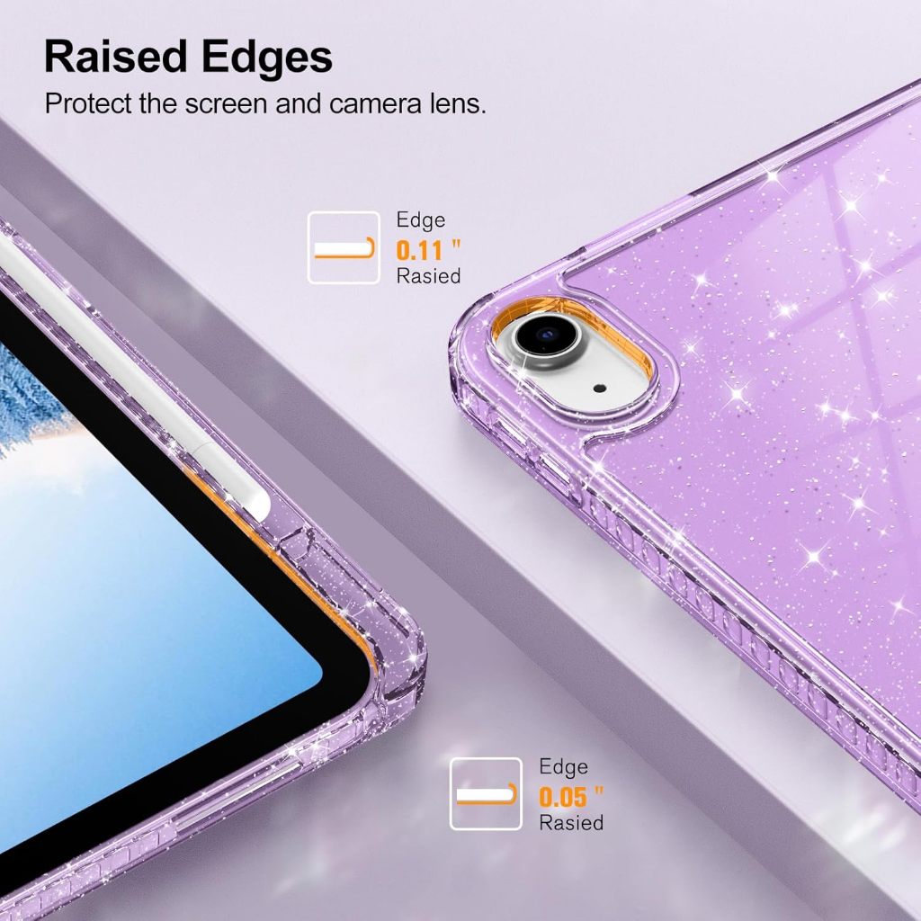 เคสาสำหรับipadสีกันกระแทกแวววาวfor Air M2/M3 11นิ้วAir4/5 10.9/ A16gen11 2025 gen10พร้อมช่องใส่ปากกา รูปที่ 7