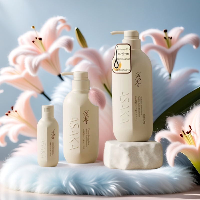 【ของแท้】ASAKA แชมพู ญี่ปุ่น ครีมนวด กลิ่นชากุระ สูตรกรดอะมิโน Prunus Lannesiana Amino Acid Shampoo 300 มล. 500 มล