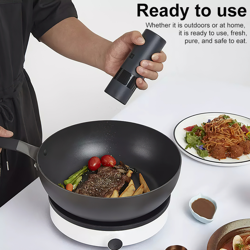 Huohou Electric Grinder ที่บดพริกไทย เครื่องบดไฟฟ้า เครื่องปั่น เครื่องบดเกลือ พร้อมไฟ LED ปรับได้ 5 ระดับ ราคา ถูกที่สุด ดีลบีเคเค แกลเลอรีภาพที่ 6