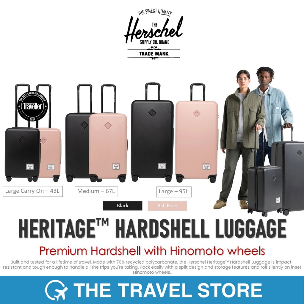 Herschel Supply HERITAGE™ HARDSHELL LUGGAGE with Hinomoto wheels (40093/40094/40095)กระเป๋าเดินทาง