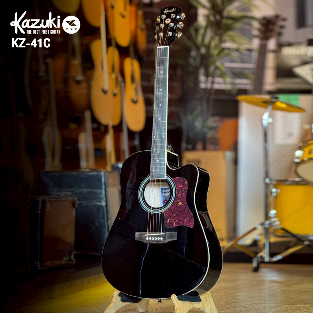 [โค้ดลด500-📸] กีต้าร์โปร่ง Kazuki 41 นิ้ว Guitar รุ่น KZ 41C | ใหม่ KZ 411C กีตาร์โปร่ง ✅แถมฟรี ปิ๊ก