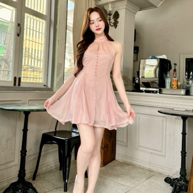 kati.studio เดรสสั้น สีชมพูพีช 🎀 (ของใหม่ new in pack)
