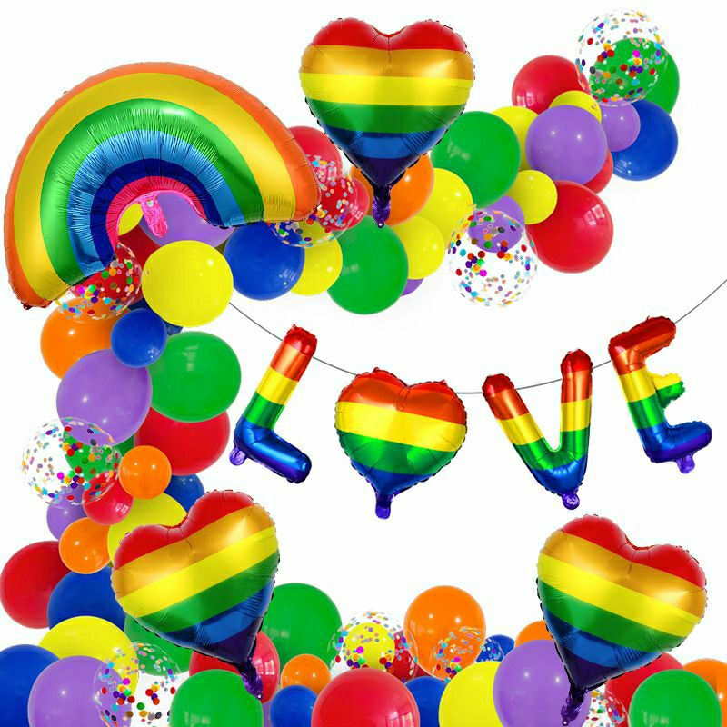 ลูกโป่งสายรุ้ง สีรุ้ง pride month ลูกโป่งสีรุ้ง LGBTQ หัวใจ