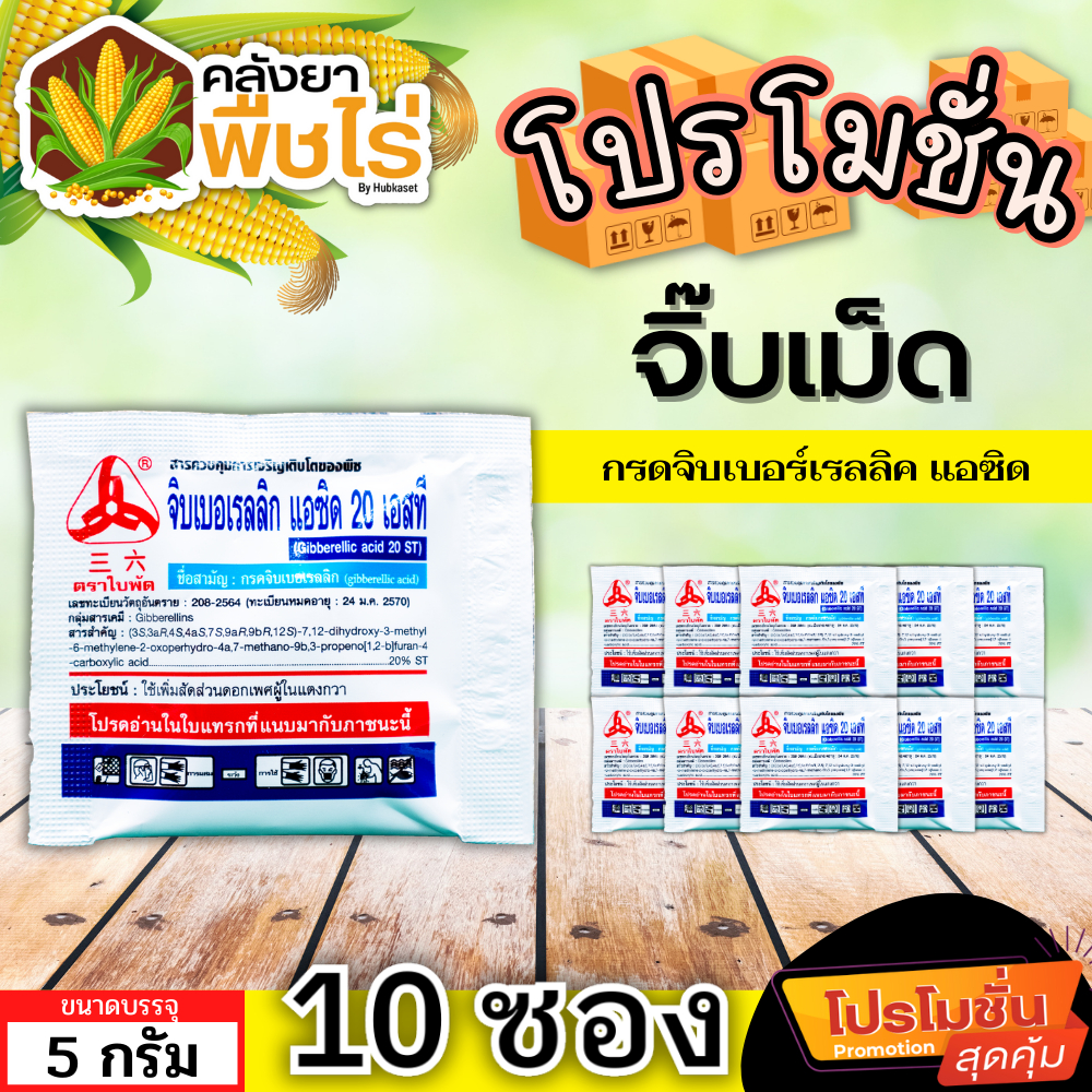 🌽 💥💥 สินค้ายกแแผง 💥💥 จิ๊บเม็ด (กรดจิบเบอร์เรลลิคแอซิด) 5กรัม*10เม็ด จิ๊บยืดยอด ยืดช่อ ยืดผล