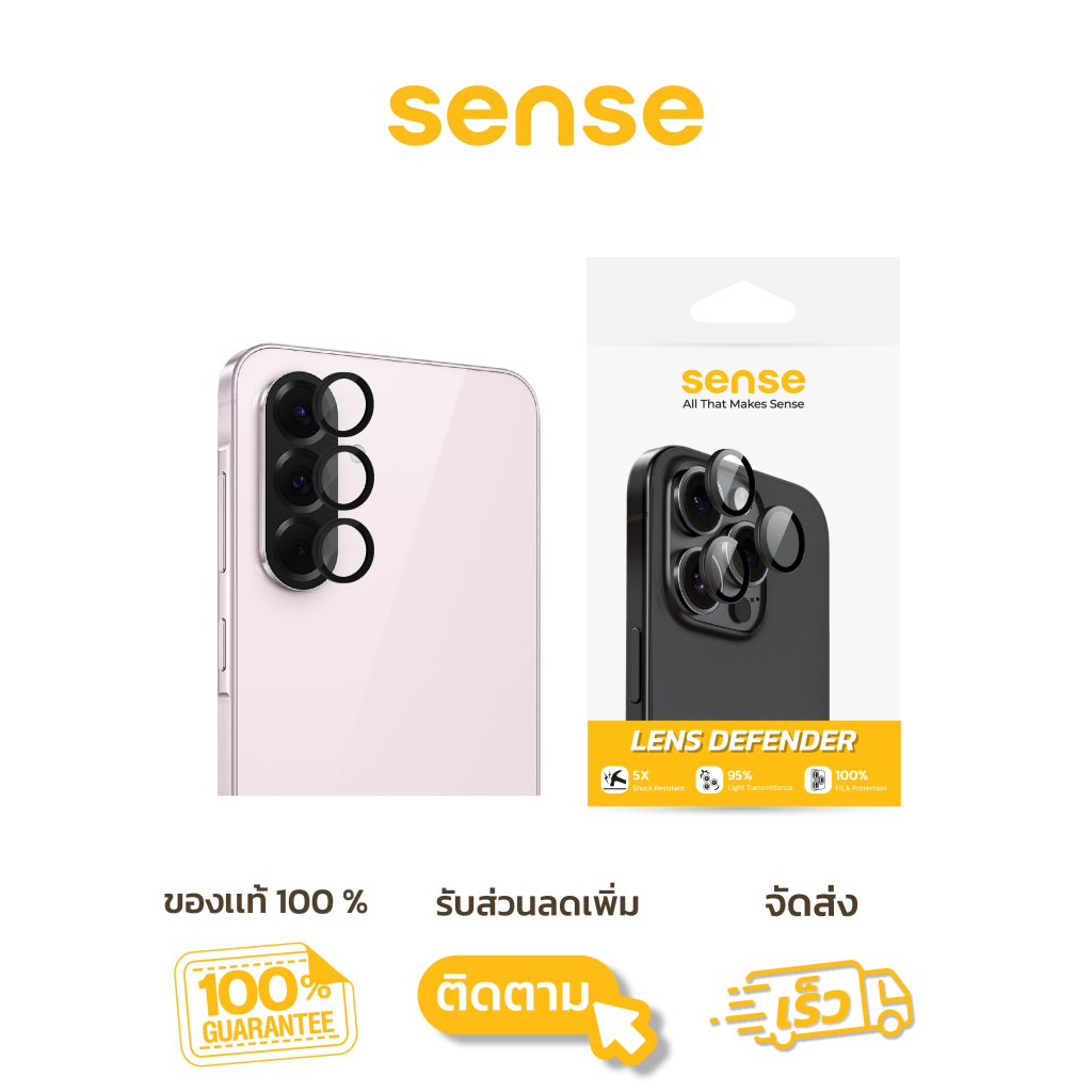 ฟิลม์กระจกกันรอย เลนส์กล้อง  Sense สำหรับ Samsung Galaxy A56 5G , A36 5G ต้องการใบกำกับภาษีแจ้งในแชท