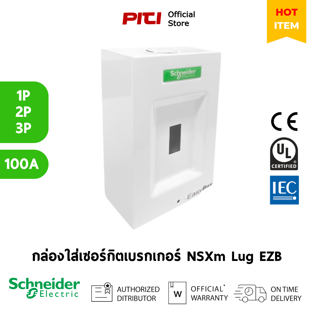 Schneider กล่องใส่เซอร์กิตเบรกเกอร์ EZBOX100 100A เฟรม ขนาด 1-3P, 240/415VAC Easy box / SQD
