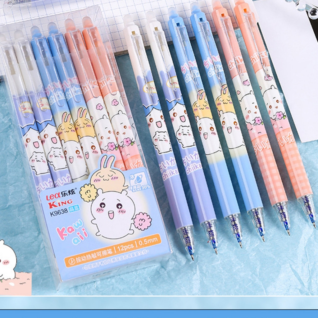 ปากกาลบได้แบบกด ลายมาใหม่ ขนาดหัว0.5mm เปลี่ยนไส้ได้ 1 กล่อง 12แท่ง ลายการ์ตูนน่ารักเขียนลื่นลบง่าย - รูปที่ 7