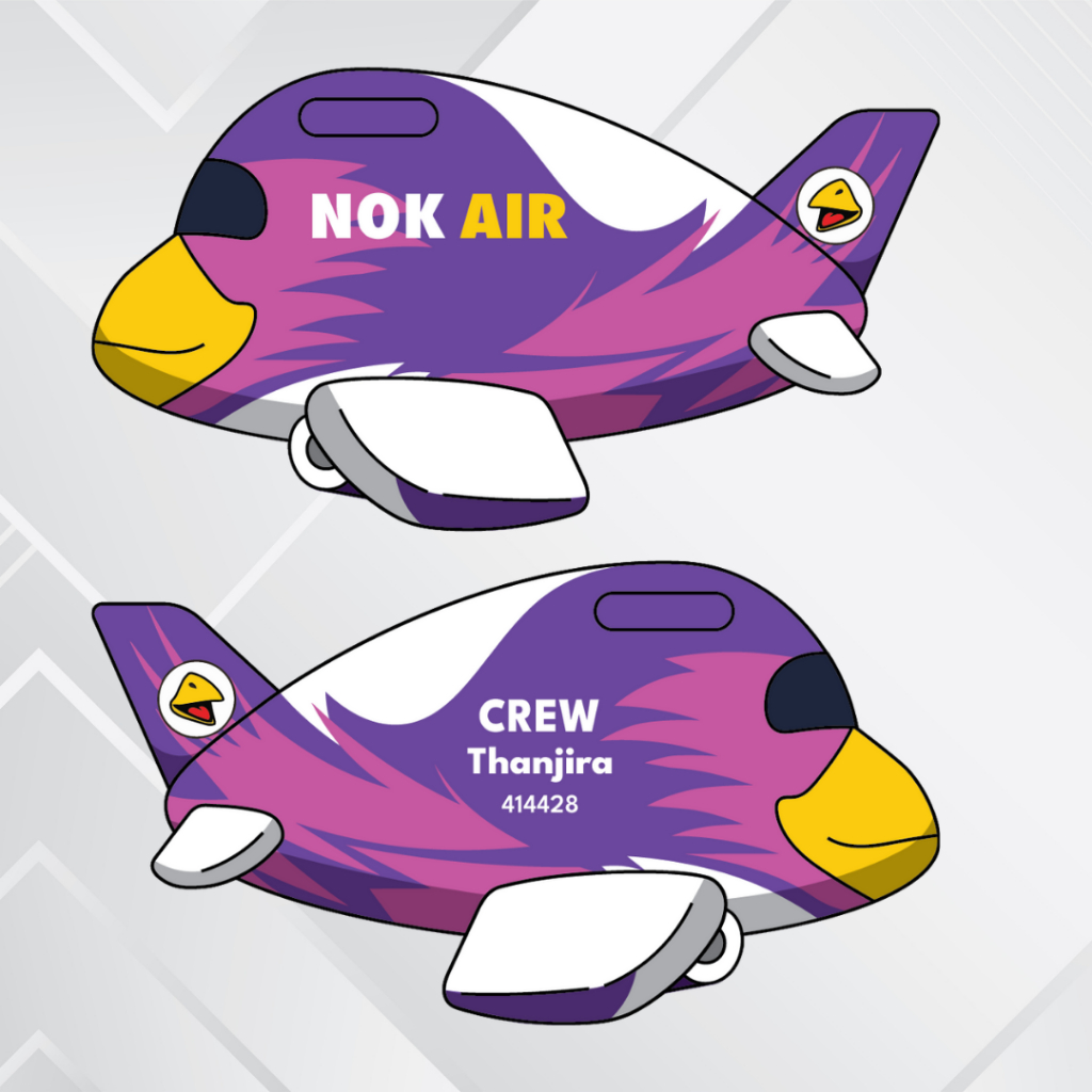 Happylife  Airplane tag - Thailand Airliners  นักบินและลูกเรือ ป้ายแท็กกระเป๋าแบบพกพา ป้ายชื่อนักบิน ห้อยกระเป๋า