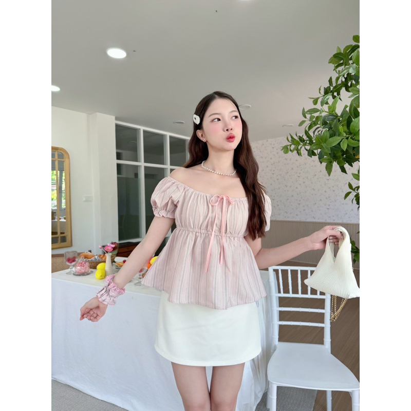 แถมยางรัดผม 🌟Mamildya.shop🌟 เสื้อผ้าแขนตุ๊กตา ปาดไหล่ได้ ผ้าอย่างดีเกา/  O2-3/PROD-ยาง⚫ - รูปที่ 3