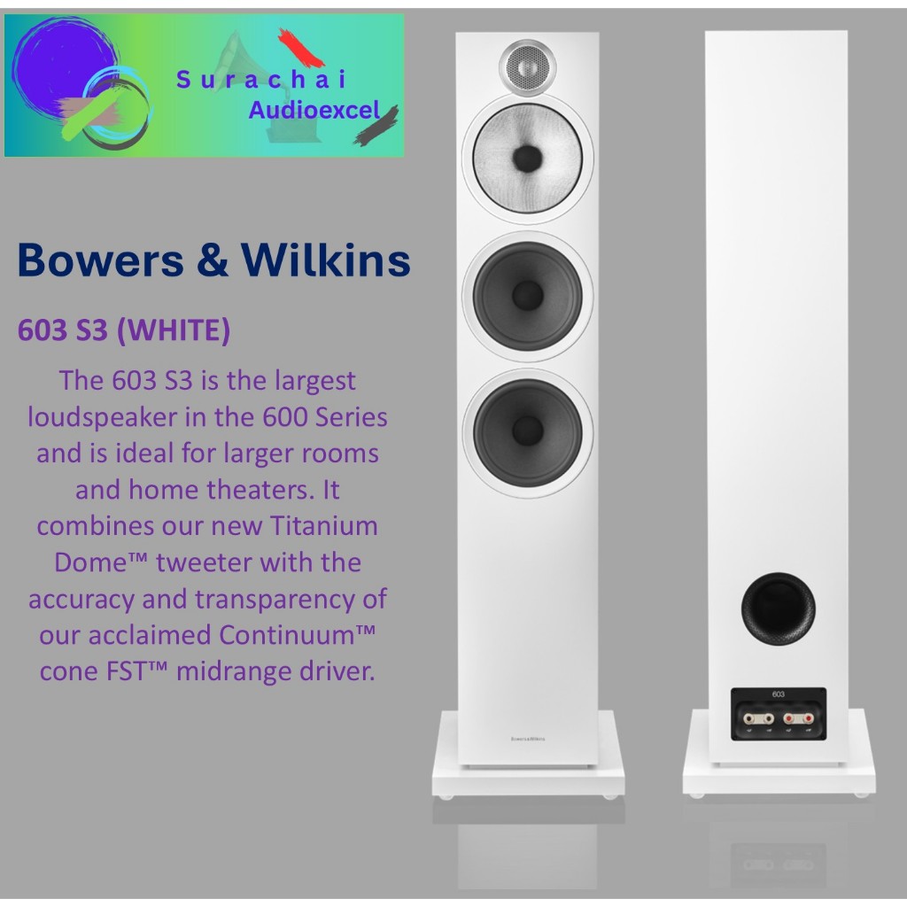 B&W : 603 S3 (WHITE)Floor Standing Speakers