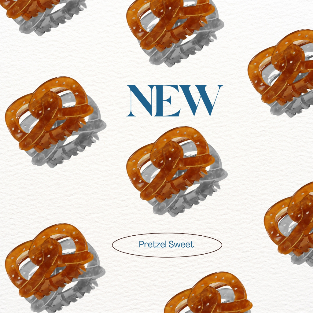 Tabby Loon Pretzel Sweet กิ๊บติดผมรูปเพรทเซลสีน้ำตาล กิ๊บติดผมขนมหวาน