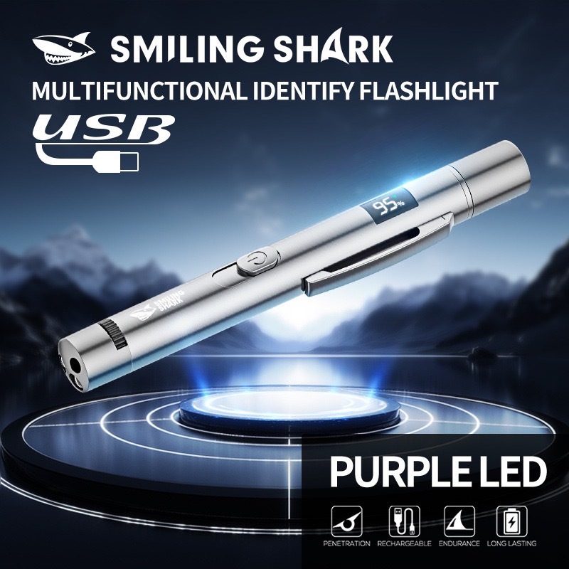 SmilingShark SD5313 ไฟฉาย led Laser Pointer แม่เหล็ก พอยน์เตอร์เลเซอร์สีแดง แสงสีม่วง 365 นาโนเมตร คบเพลิง 4โหมด ชาร์จ