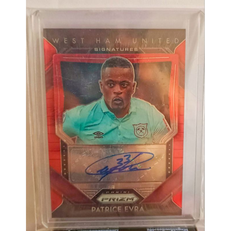 การ์ดลายเซ็นฟุตบอล Patrice Evra on red หายาก