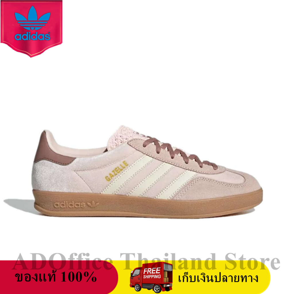 ของแท้ 100% adidas Gazelle Indoor Wonder Quartz Velvet Sneaker รองเท้าผู้ชายและผู้หญิง JR0232