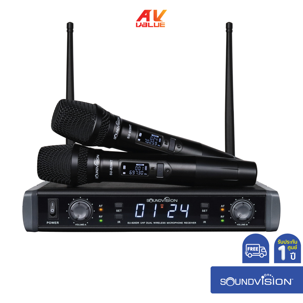 Soundvision SU-820D/HT - UHF Dual Handheld Wireless Microphone (ไมโครโฟนไร้สาย)