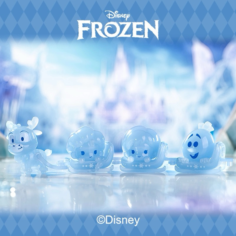 (Live/วีดิโอลด100฿) กล่องสุ่มบีน(1จุ่มมี2จิ๋ว)❄️⛄️  Frozen Sled Series Blind Box บีน Frozen Disney