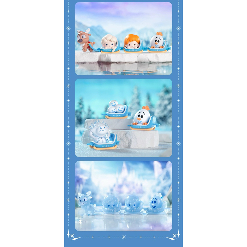 (Live/วีดิโอลด100฿) กล่องสุ่มบีน(1จุ่มมี2จิ๋ว)❄️⛄️  Frozen Sled Series Blind Box บีน Frozen Disney