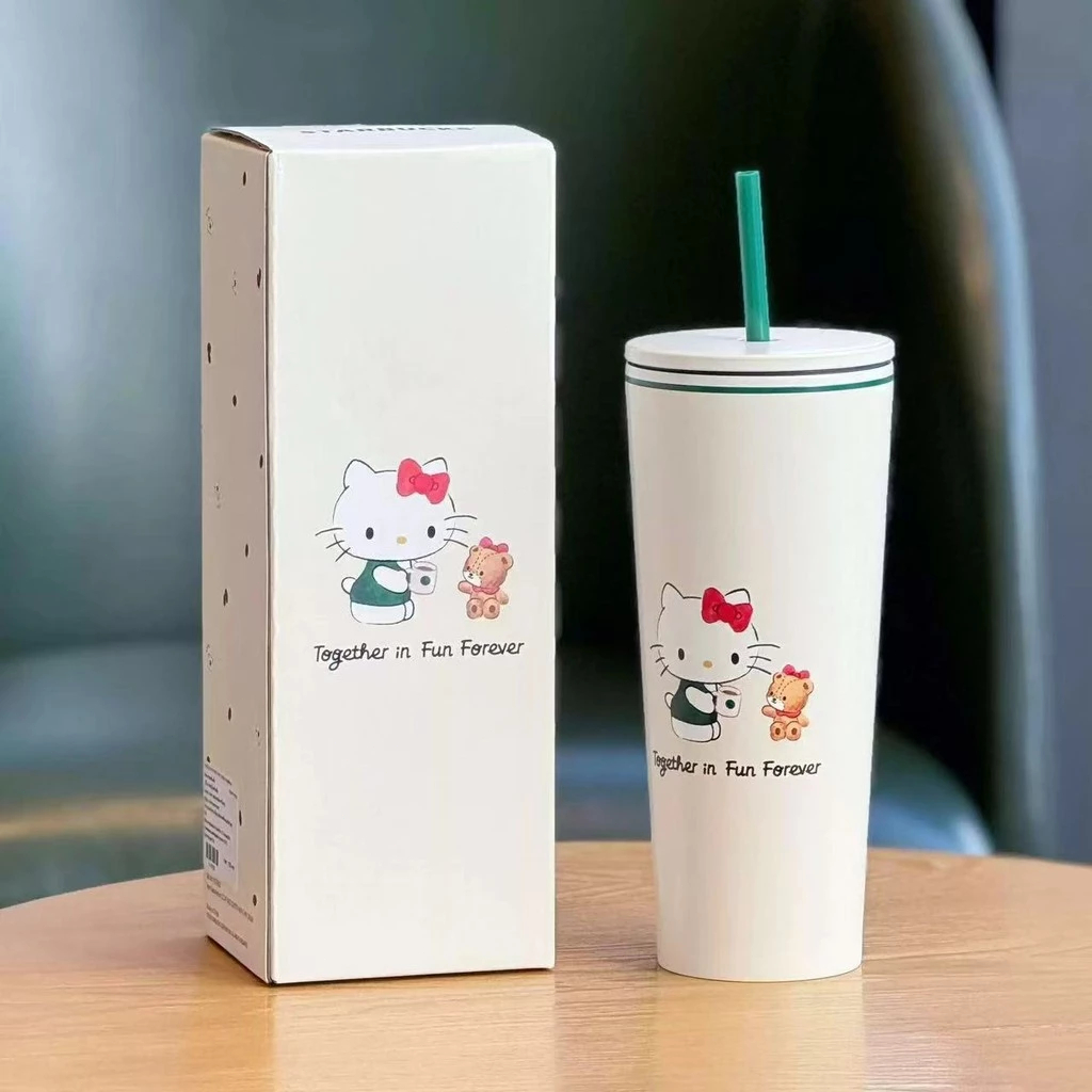 ‌"แก้วฮัลโลคิตตี้ ร่วมกับสตาร์บัคส์ 473มล. เก็บความเย็นร้อน24ชั่วโมง แถมหลอดสแตนเลส ของขวัญสุดคิ้วท์ กล่องแพ็กเกจพิเศษ"