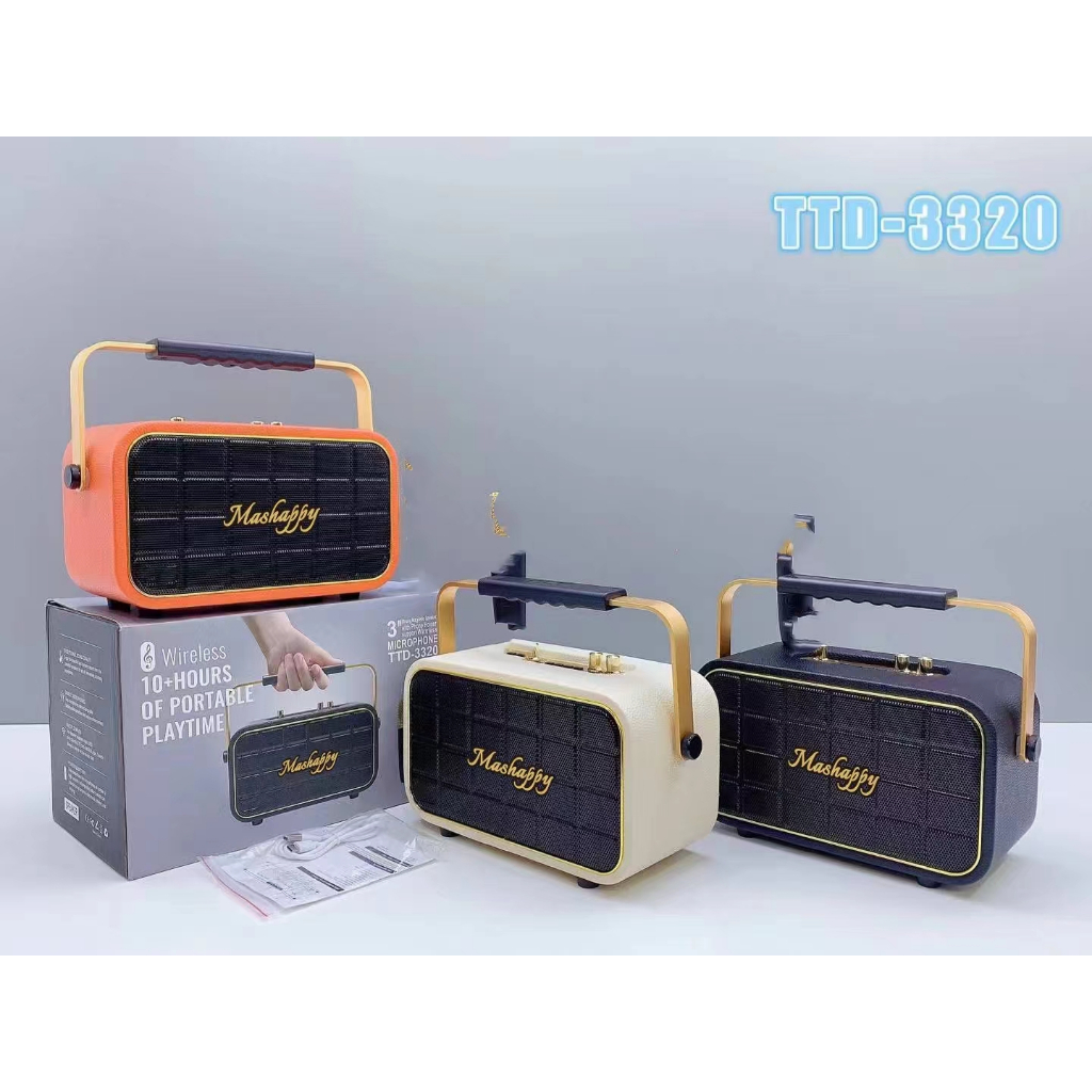 ลำโพงบลูทูธ รุ่น TTD-3320 (ปรับเบสได้) พร้อมหูหิ้ว รุ่นใหม่ล่าสุด เสียบไมค์ได้