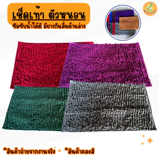 พรมเช็ดเท้า พรมเช็ดเท้าตัวหนอน อเนกประสงค์ คุณภาพดี ผ้าซับน้ำได้ดี มียางกันลื่น *คละสี