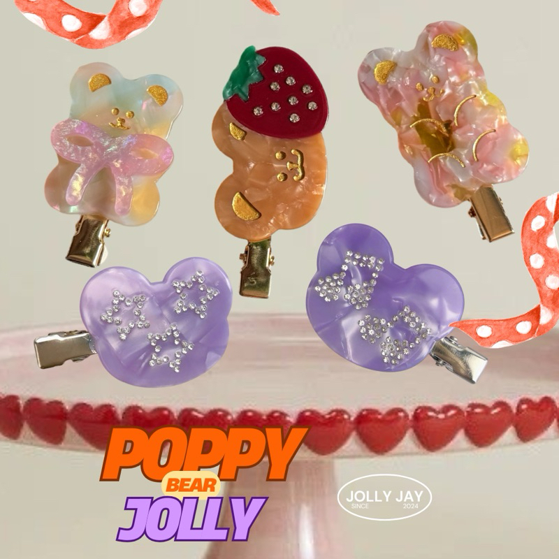 [ส่งไว]กิ๊บน้องหมี Poppy Jolly Bear น่ารักมาก งานดี เเข็งเเรง ราคาต่อ1ชื้น พร้อมส่ง