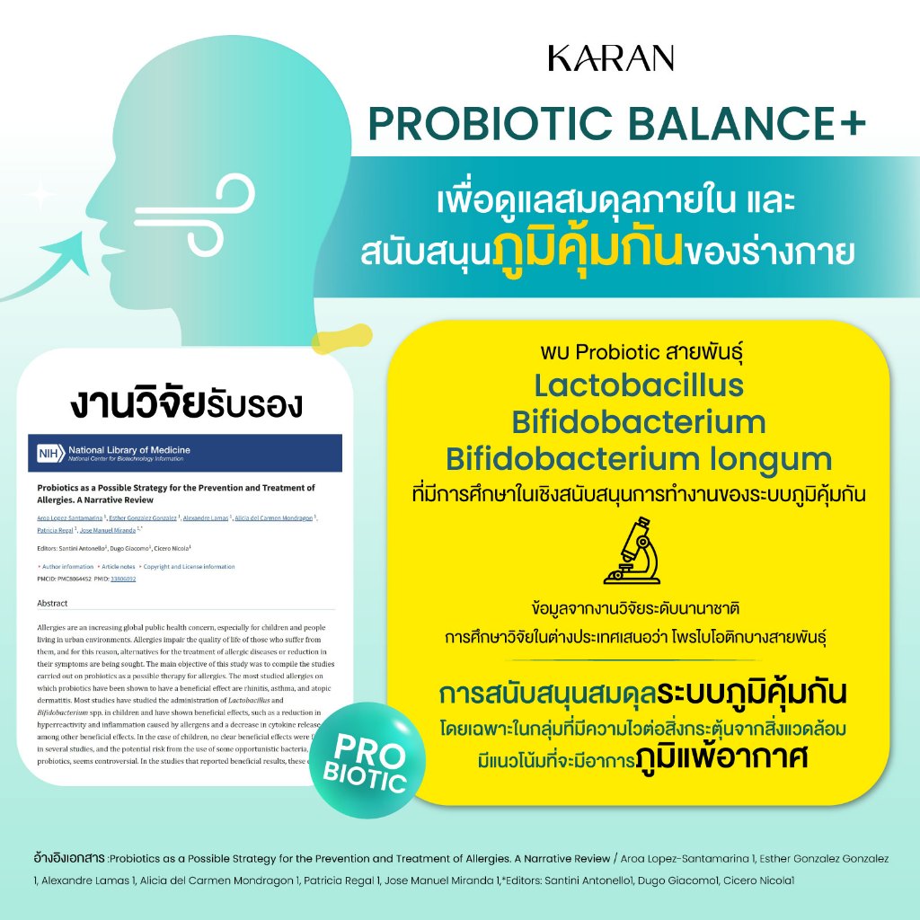 KARAN Probiotic(สู้PM2.5+ปรับสมดุลลำไส้)โพรไบโอติก12สายพันธุ์+พรีไบโอติก3+Fiber3 ขับถ่าย กรดไหลย้อน - รูปที่ 5