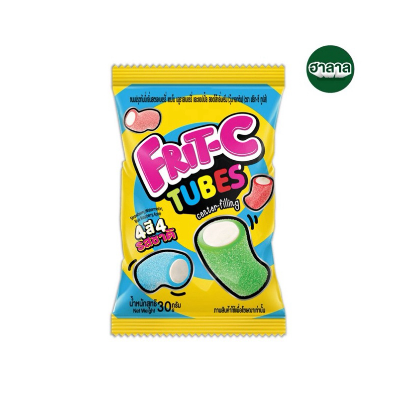 Frit-C Gummy Tubes ฟริทซีกัมมี่ทูปส์คละรส 30g/ Frit-C Unicorn Gummy Roll กัมมี่โรลล์ยูนอคอร์นกลิ่นอง