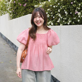(พร้อมส่งครบสี)Chakiya.store❣️Gummy top🍭เสื้อแขนพองทรงบอลลูน ยางยืดช่วงตัว