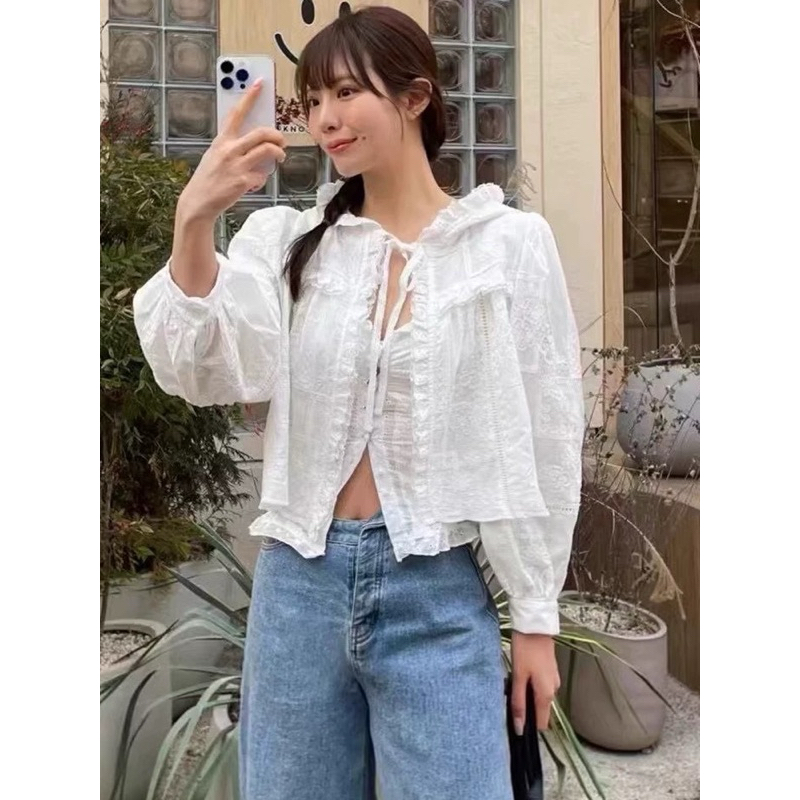 มาใหม่พร้อมส่ง💖 (AP242) Lace hood cardigan เสื้อคลุม ลูกไม้ ผ้าเกาหลี มีหมวก ใส่ไปทำงาน เสื้อกันหนาว