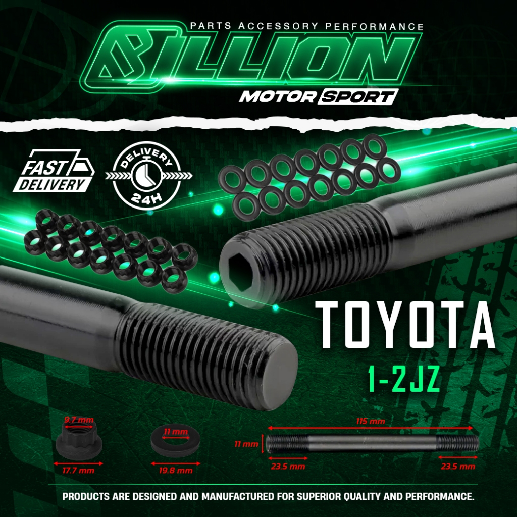น็อตฝาสูบ Billion TOYOTA เครื่อง(1-2JZ)