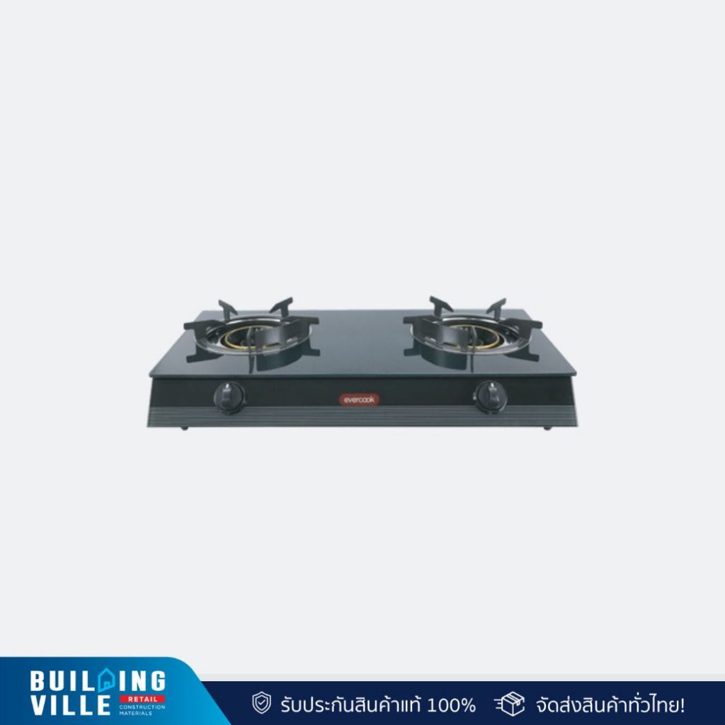 EVE เตาแก๊ส 2 หัว เตาแก๊สตั้งโต๊ะ หัวเตาแก๊ส GS70-2RR/3DG + (evercook)