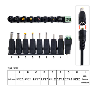 AC/DC Adjustable Adapter อะแดปเตอร์ มี8หัว อะแดปเตอร์ปลั๊กเสียบชาร์จ ปลงไฟปรับโวลท์ได้ 30W 3V-12V อแดปเตอร์ ปรับโวลท์ได้
