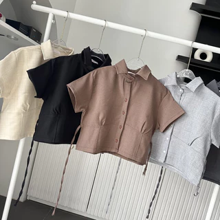 Cherr snw Top เสื้อเชิ๊ตผ้าสโนวกระดุมหน้า 🤎พร้อมส่ง