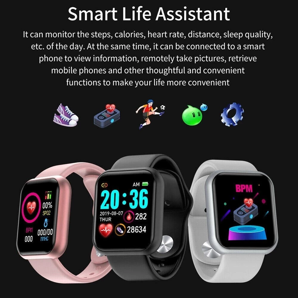 สมาร์ทวอทช์ Y68 บลูทูธ หน้าจอสัมผัส วัดอัตราการเต้นหัวใจ iOS Android thumbnail 7
