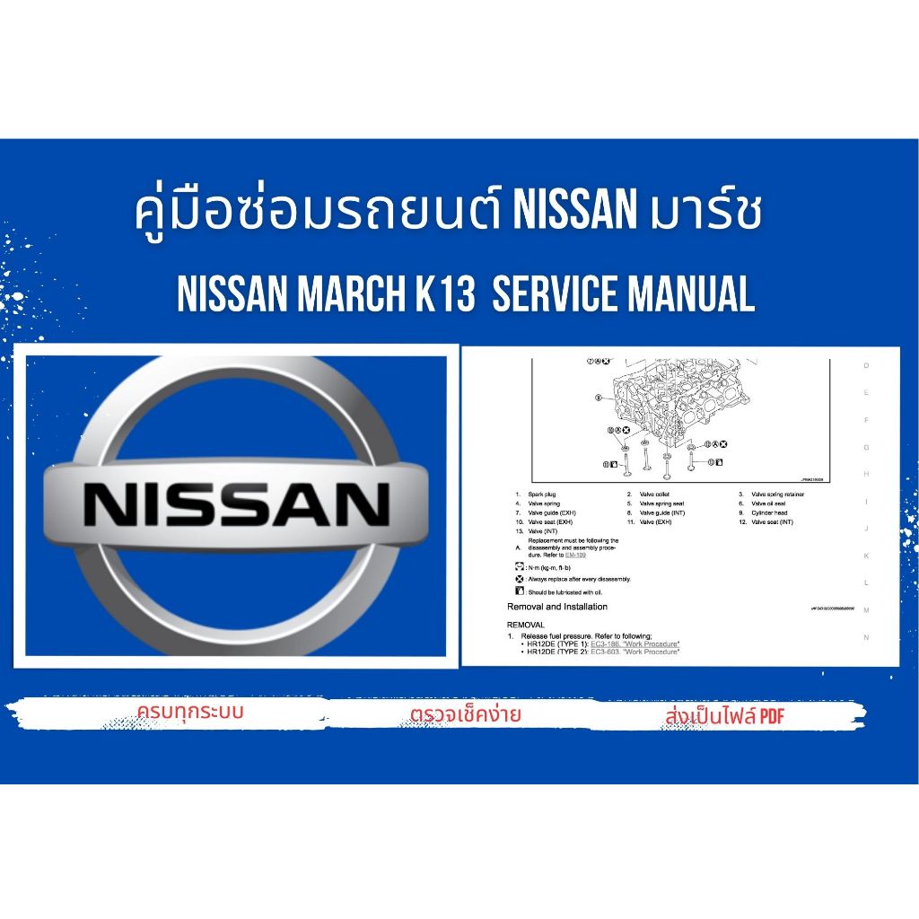 แผ่นdvd ebookคู่มือซ่อมรถยนต์ นิสสัน มาร์ช nissan march k13(ไฟล์pdfในแผ่นdvd)