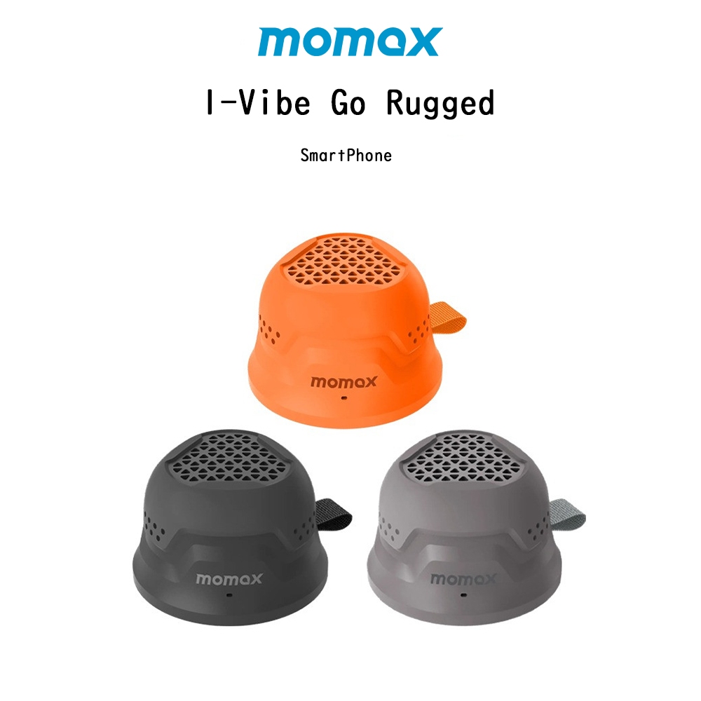 MOMAX 1-Vibe Go Rugged ลำโพงขนาดพกพาพร้อมแม่เหล็กเกรดพรีเมี่ยม สำหรับ SmartPhone และอุปกรณ์อื่นๆ