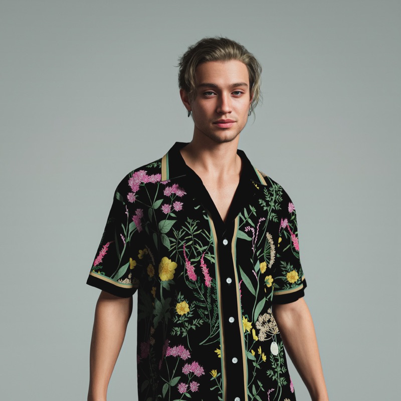 SILLA เสื้อฮาวายพิมพ์ลายทั้งตัว  unisex  ผู้ชาย-สาวอวบ ใส่ได้จ้า