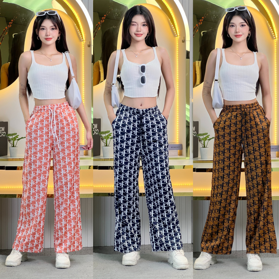 🍓emma_clothing🍓กางเกงขายาว ลายฮิต เนื้อผ้าไมโคร เอว 24-40 นิ้ว