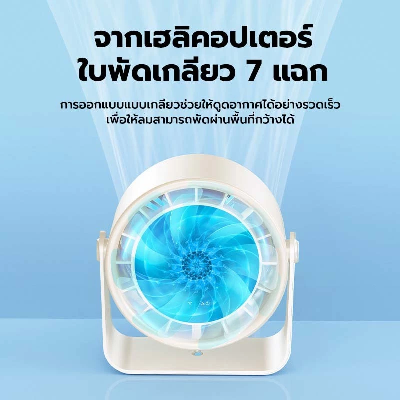 KENTO LITE พัดลมสำนักงาน 6 นิ้ว ความเร็วสูง ทํางานเงียบ ปรับความเร็วลมผ่านหน้าจอสัมผัสได้ 100 ระดับ ใช้ได้12ชม thumbnail 9