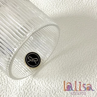 กระดุมโลหะรูปโบว์หูกระต่ายดีไซน์ผ้าเเคชเมียสไตล์คุณหนู alloy button HUY-18mm