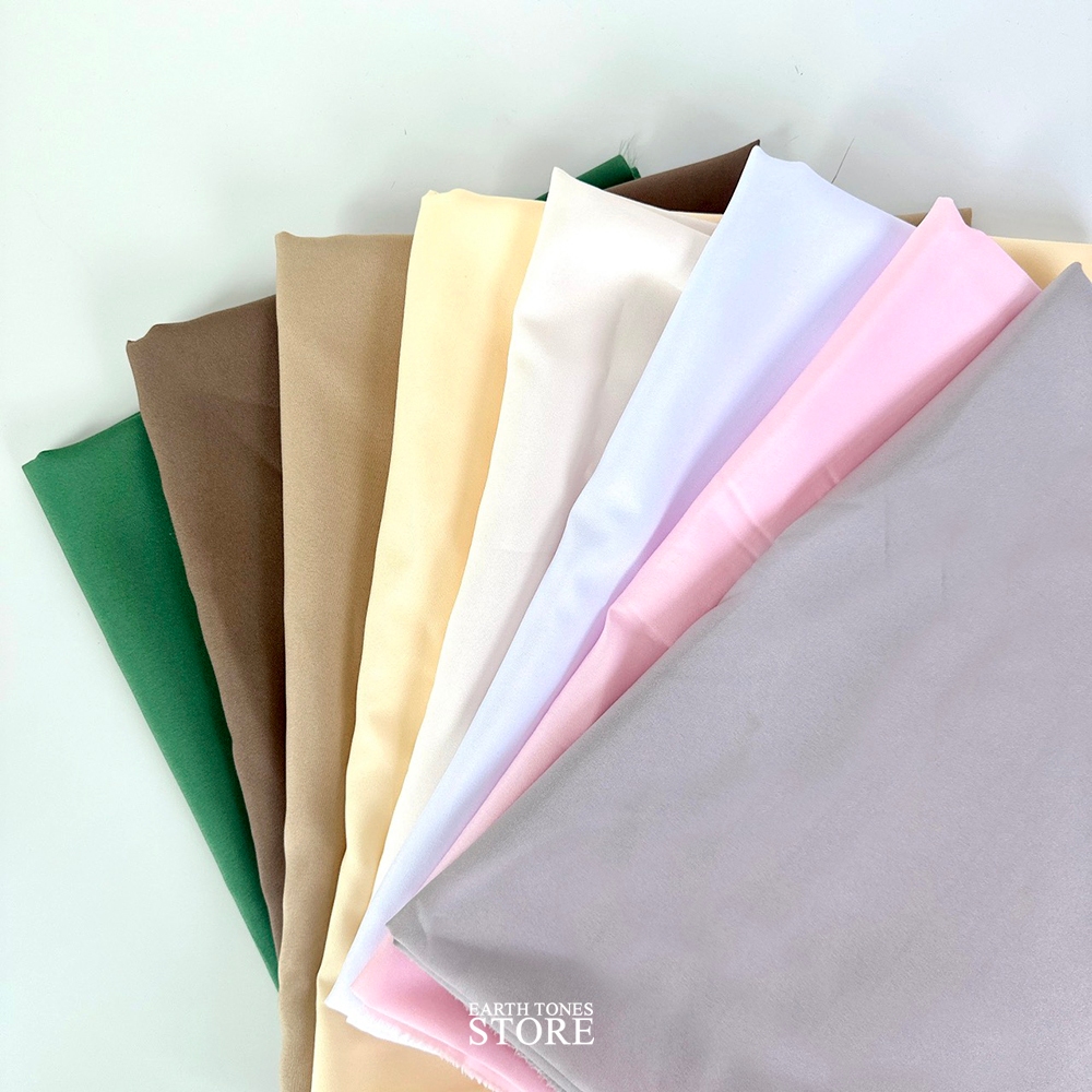 (ส่งไว) ผ้าโพลีเอสเตอร์ Polyester ผ้าสีพื้น เนื้อด้าน พร็อพถ่ายรูป ทำซับในเสื้อผ้า กระเป๋า