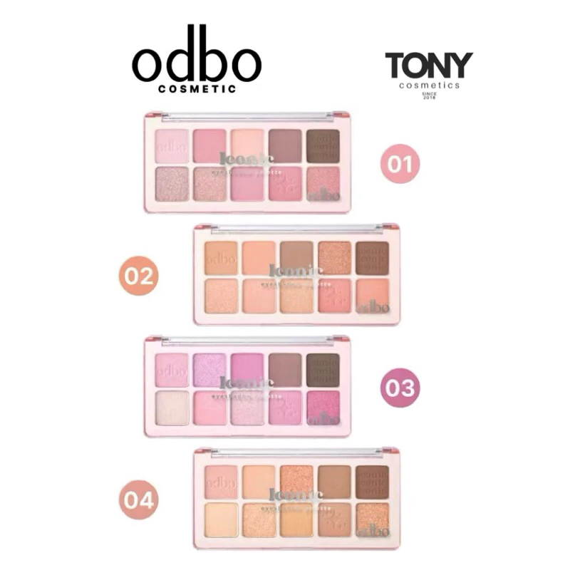 ODBO ICONIC EYESHADOW PALETTE - โอดีบีโอ ไอโคนิค อายแชโดว์ พาเลท 10 ช่อง ขนาด 7g.OD2029