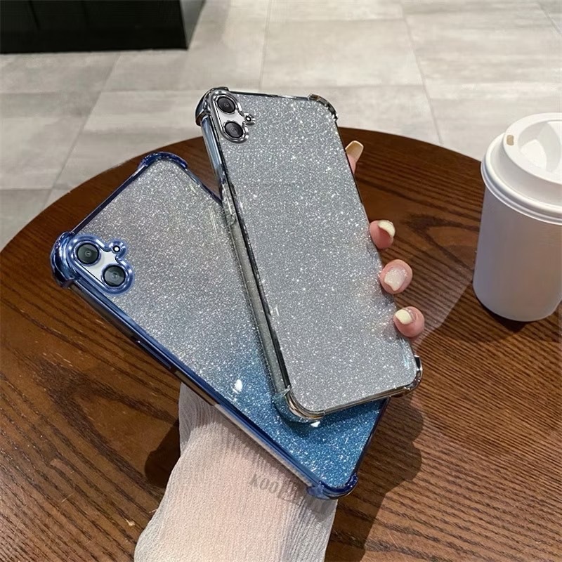 เคสโทรศัพท์ สำหรับรุ่น Samsung a07  A06 4G/5G เคส หรูหรา กากเพชร 2in1 ไล่โทนสีสวย กันกล้อง กันกระแทก