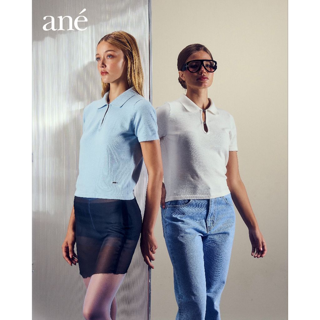 ané hook knit polo, เสื้อknit แขนสั้น ตะขอเกี่ยว ane.wear