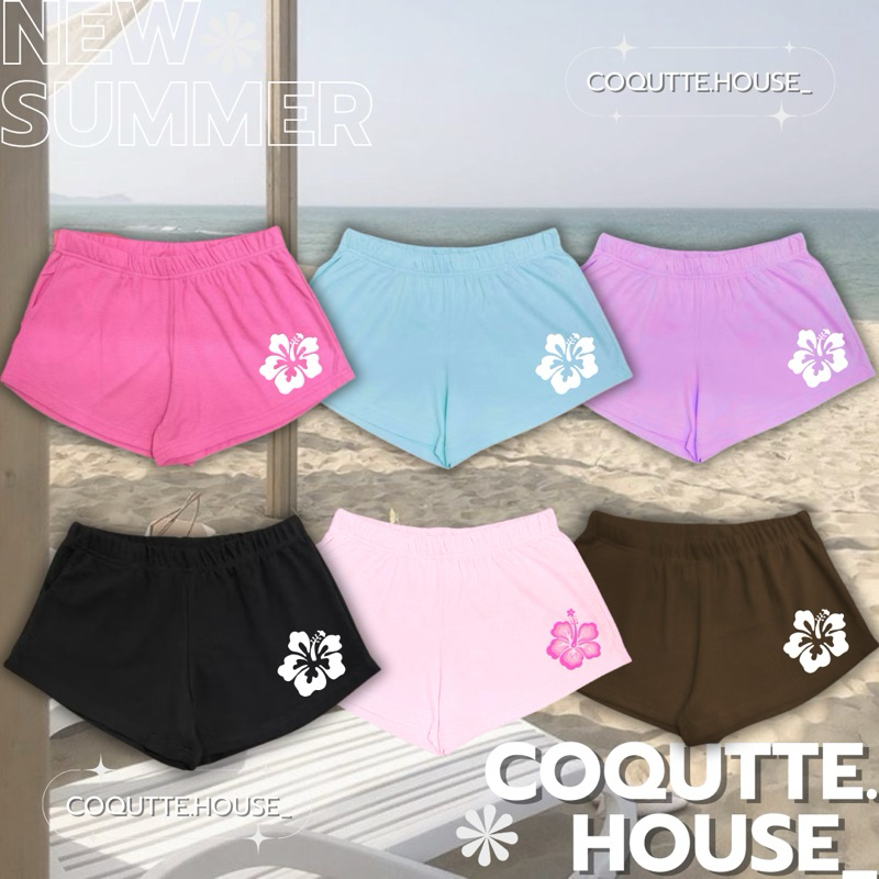 พร้อมส่ง🌺🥥 กางเกง Baby-pants ลายดอกชบา