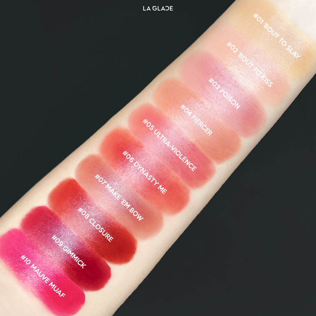 ลิปแมทลากลาส LA GLACE ULTIMATE BADDIE LIP MATTE 10 เฉดสี เนื้อนุ่ม soft matte เบลอร่องปาก ผสมได้หลายลุค - รูปที่ 2
