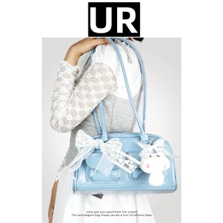 UR BAG กระเป๋าหนังพียู กระเป๋าถือ ทรง stan oil สายจิ๋ว