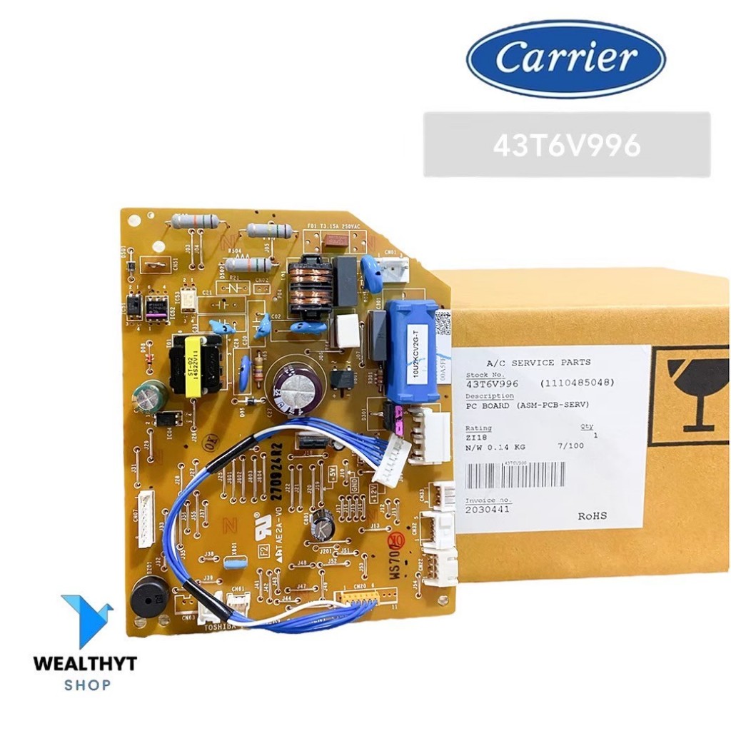 43T6V996 แผงวงจรแอร์ Carrier แผงบอร์ดแอร์แคเรียร์ บอร์ดคอยล์เย็น รุ่น 42TEVGB010-703, RAS-10U2KCV2G-