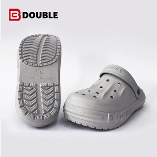 BB DOUBLE รองเท้าแตะ รูพรุน สีเทา สบายๆ ระบายอากาศ สำหรับผู้ชายผู้หญิง TF104
